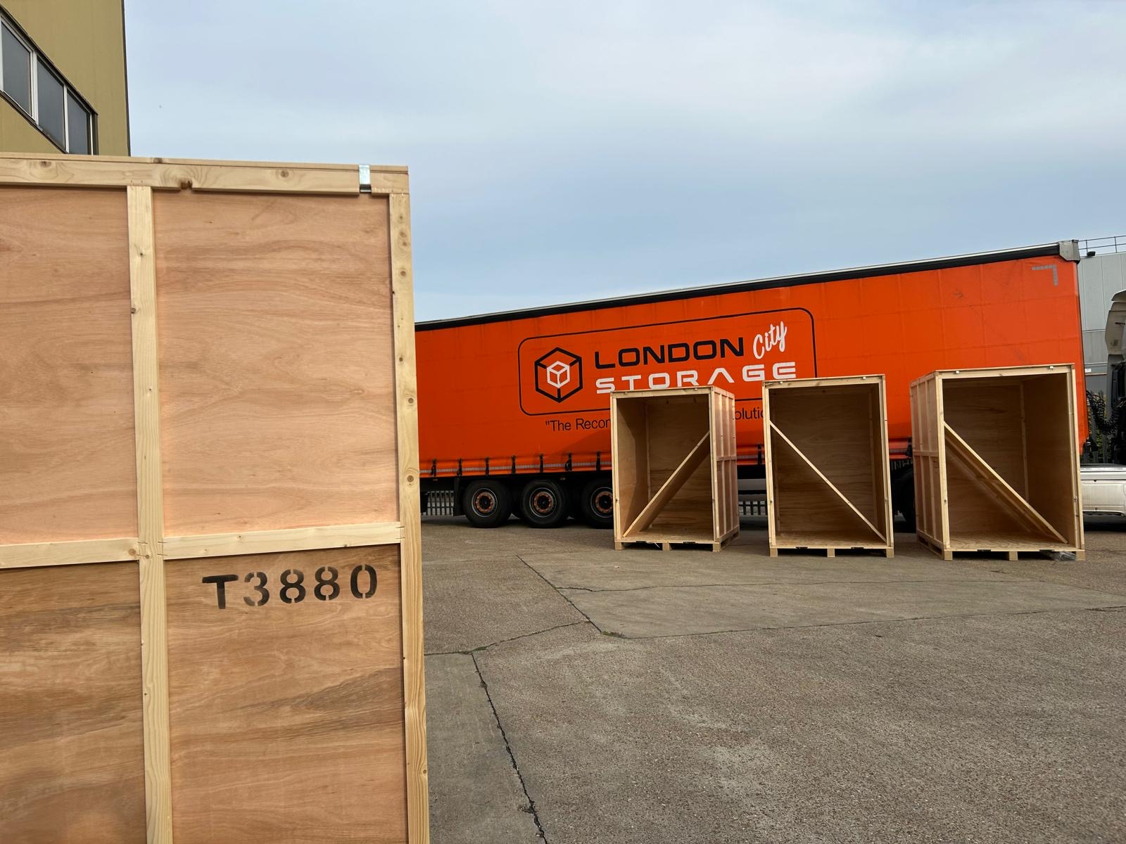 Storage Containers and Delivery Truck